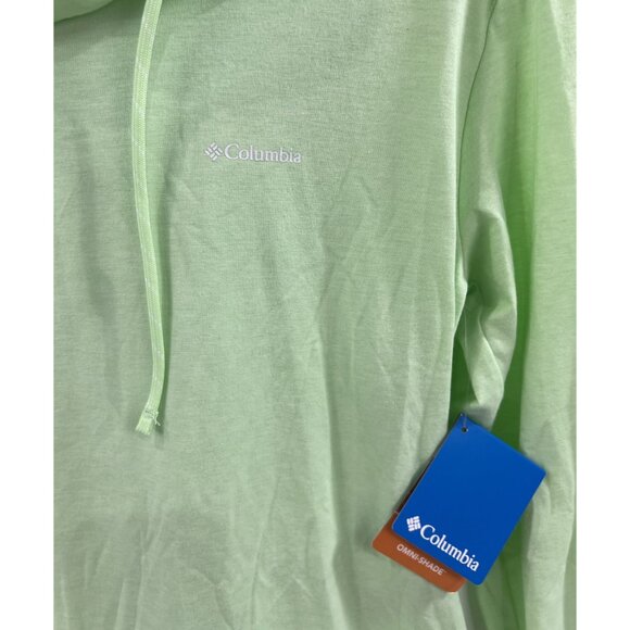 Columbia Women's Sun Trek Hooded Pullover Sz. M Green Lightweight Long Sleeve - Picture 3 of 11
